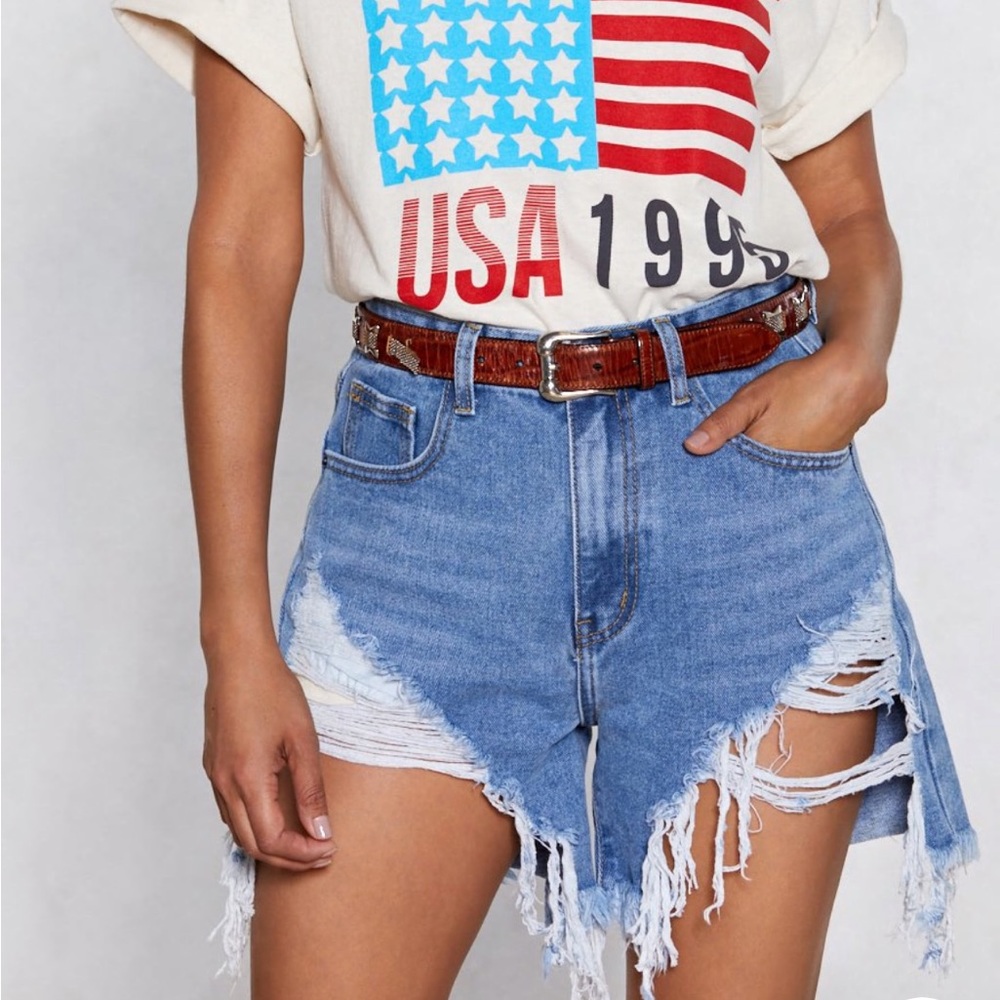 Nasty Gal blue jean shorts